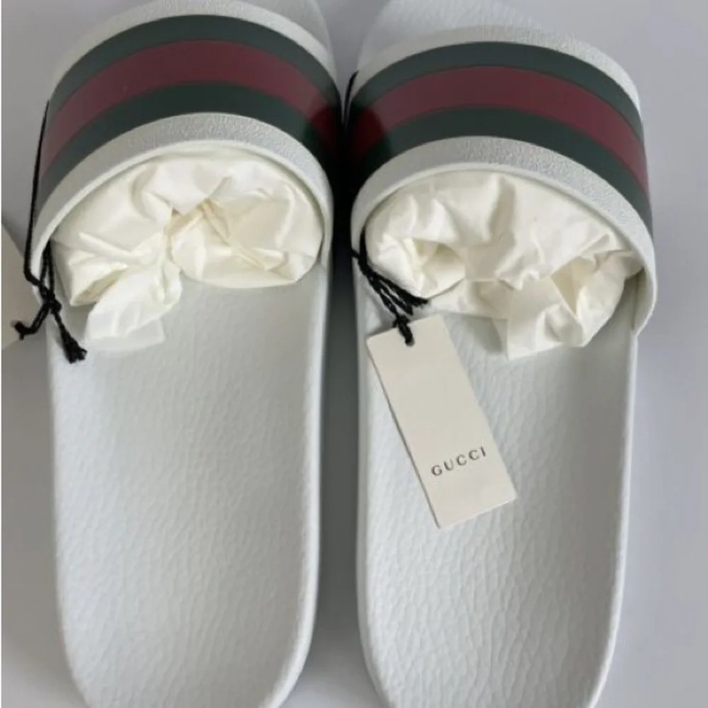 Gucci Pursuit 72 Pool Slides White Rubber 308234 Size 10 - Picture 9 of 10
